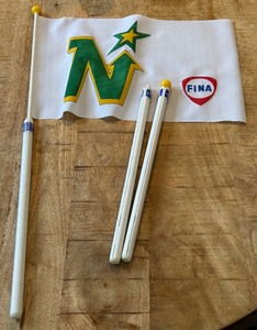 lot 128A image: (3) Minnesota North Stars Hockey Vintage Flags