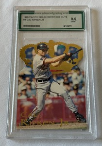 lot 145A image: Cal Ripken Jr. Graded 9 Mint 1995 Pacific Gold Crown Die Cuts #4 Baseball Card
