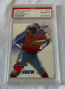 lot 150A image: JD Drew PSA 8 NM-MT 1998 Team Best #14 Diamons Best Baseball Card