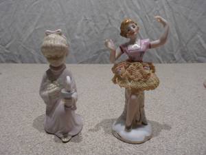 Kneeling Girl with Candle & Lace Dress Ballerina