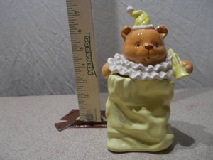 Vintage Ceramic Teddy Bear Lidded Jar  Cookie Jar