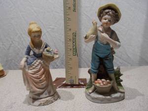Pair of Vintage Porcelain Country Children Figurines
