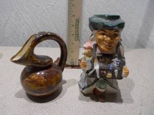 Vintage Figural Character Shaker and Unique Sculptural Pitcher Lot