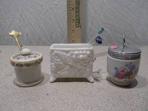 Royal Worcester Porcelain Egg Coddler and Miniature Decorative Lot