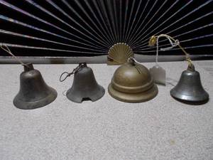 Collection of 4 Vintage Hand Bells - Various Metals and Styles