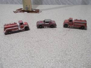 Lot of 3 Vintage Red TootsieToy Die-Cast Toy Vehicles