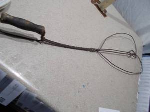 Vintage Rug Beater  Carpet Whisk with Wooden Handle