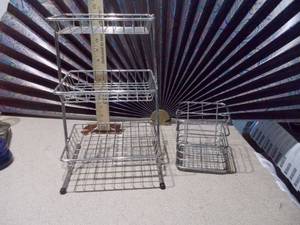 Set of 2 Chrome Wire Tabletop Display Racks