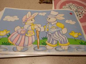 Assorted Decorative Table Mats - Easter Bunny & Floral Octagon Sets