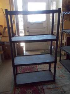 4-Tier Heavy Duty Black Plastic Ventilated Shelving Unit