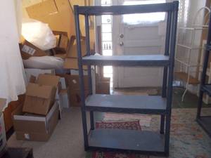 4-Tier Heavy Duty Black Plastic Ventilated Shelving Unit