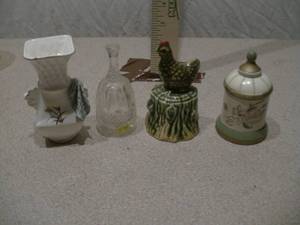 Vintage Ceramic Bird Bell and Miniature Collectibles Lot