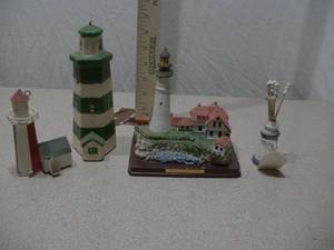 Vintage Nautical Lighthouse Miniature Collection - 5 Piece Set