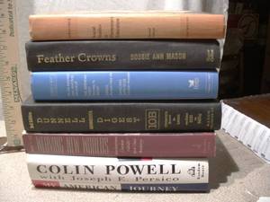 Vintage Hardcover Book Collection - Colin Powell, Feather Crowns & More