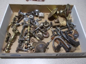 Assorted Vintage Knobs, Pulls, and Decorative Hardware