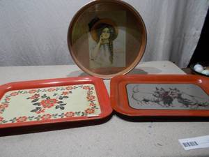 Vintage Lithographed Tin Trays - Assorted Collection