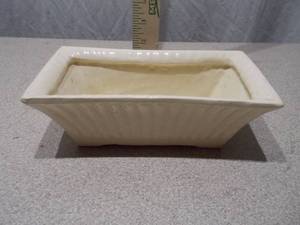 White Ceramic Rectangular Planter  Bonsai Pot