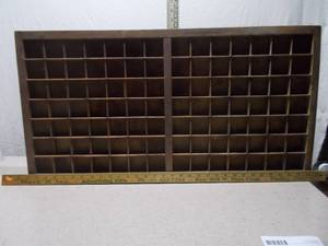 Vintage Divided Wooden Display Tray