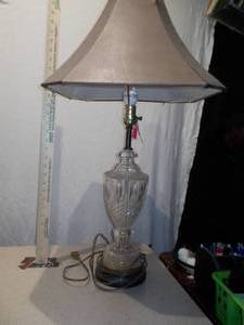 Vintage Cut Glass Urn-Style Table Lamp