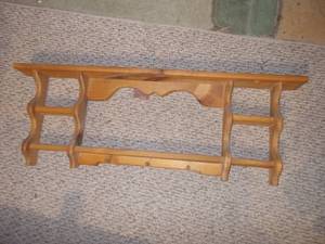 Vintage Solid Pine Wall-Mount Display Shelf