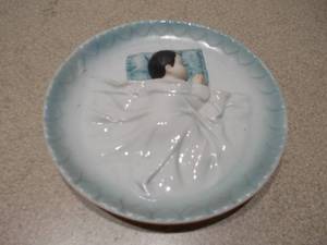 Vintage Celadon Glazed Ceramic Display Bowl