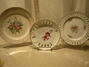 Vintage German & Reticulated Porcelain Plates - Set of 3