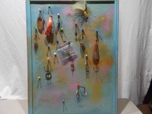 Vintage Handmade Fishing Lure Wall Art