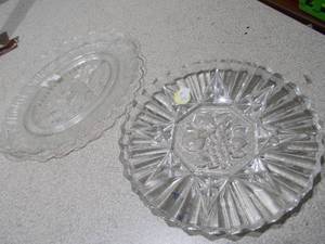 Pressed Glass Serving Dishes - 2 Pieces