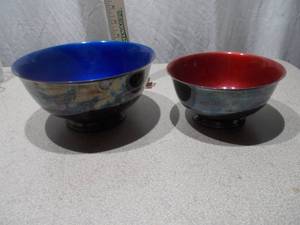Enameled Metal Nesting Bowls - 2 Pieces