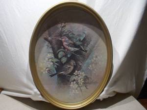 Ornate Oval Framed Art - Vintage Style