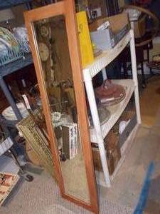 Tall Slim Wood Framed Mirror