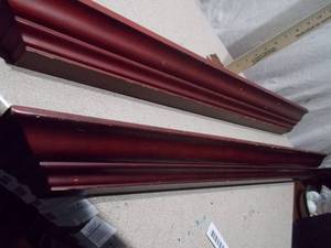 Decorative Mahogany-Finish Floating Wall Shelves - 2 Pieces