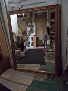 Large Oak Framed Wall Mirror