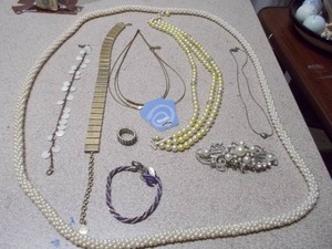 Vintage Jewelry Collection - Faux Pearls, Bracelets, & Ornate Hair Clip