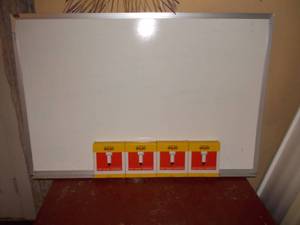 Large Whiteboard with Integrated Tray and 4 Boxes of Markers
