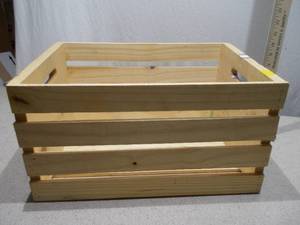Natural Wood Slatted Crate  Decorative Storage Box