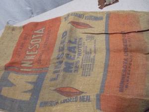 Vintage Minnesota Linseed Oil Co. Burlap Feed Bag