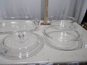 Assorted Clear Glass Bakeware & Serving Dishes - PyrexAnchor Hocking Style