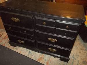 Vintage Dark Wood 6-Drawer Dresser