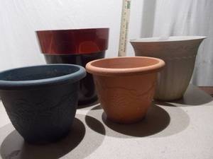 Bulk Lot of Assorted Garden Planters  Ceramic and Plastic Pots
