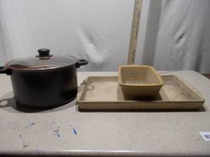 Pampered Chef Stoneware Bakeware & Copper-Tone Kitchenware Lot