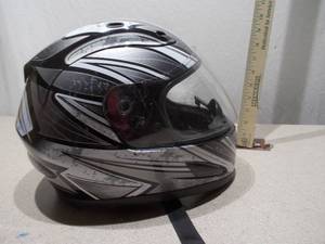 Auction Listing Proposal Lot 340 Suggested Title HJC Full-Face Motorcycle Helmet - Silver & Black Graphics