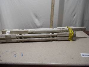 Set of 8 Ornate White Wood Spindles  Balusters