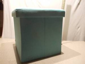 Teal Fabric Storage Cube with Lid