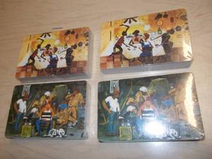 Factory Sealed Brown & Bigelow Premium Playing Card Decks  Illustrated Art Series (Lot of 4)