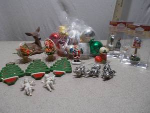 Christmas Decor Lot - Vintage Shiny Brite Ornaments, Figurines & More