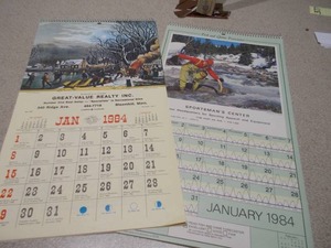 Mint 1984 Advertising Calendars  GreatValue Realty & Sportsmans Center  Lot of 2 (B & B Archives)