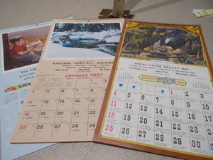 Lot of (3) Mint Condition Vintage 1981 Scenic & Historical Calendars