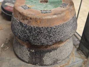 Lot of (2) United Abrasives Concrete Grinding Wheels 5 x 2 x 58-11 Threaded Arbor