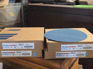 Lot of (4 Boxes) Norton Mesh Power 9 80-Grit Ceramic Sanding Discs 15-count ( 60 total items )